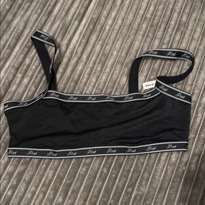 PINK Victoria's Secret Black Unlined Bra with Signature Trim